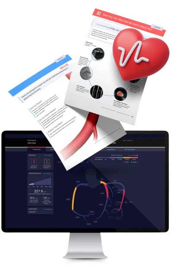 ClearCardio™ report with AI plaque analysis