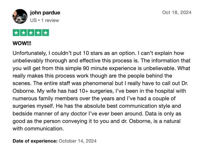 Trustpilot review by John Pardue: WOW!!! — five stars